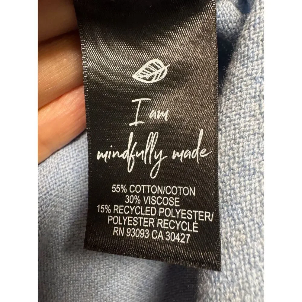 NIC + ZOE Vital V-Neck Sweater, Light Blue, Sz L